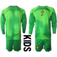 Portugal Målmand Hjemmebanesæt Børn VM 2022 Langærmet (+ Korte bukser)
